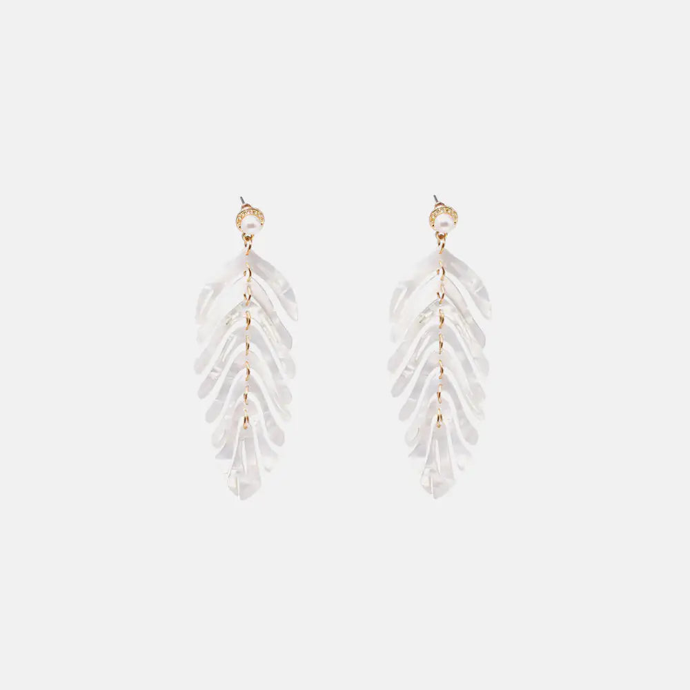 Modern Leaf Drop Earrings