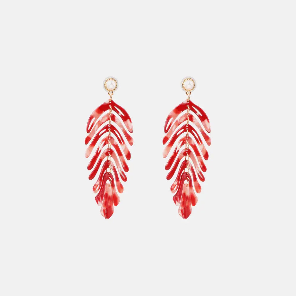 Modern Leaf Drop Earrings