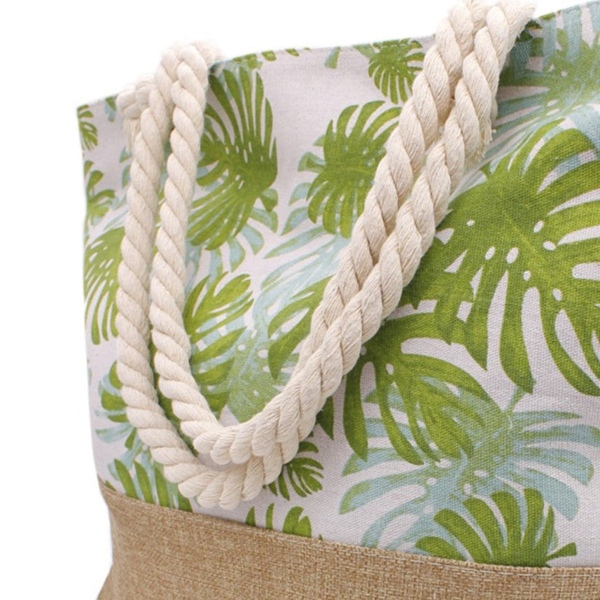LARGE PALM LEAF BEACH BAG
