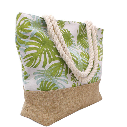 LARGE PALM LEAF BEACH BAG