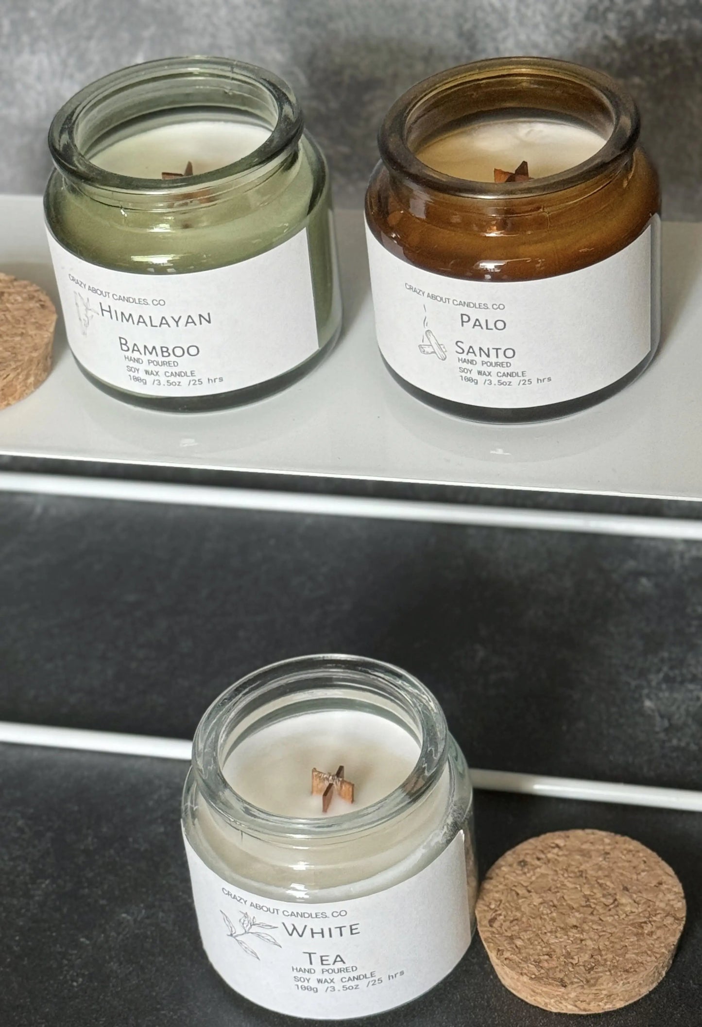 Tranquility Candles - Soy Wax, Wooden Wick