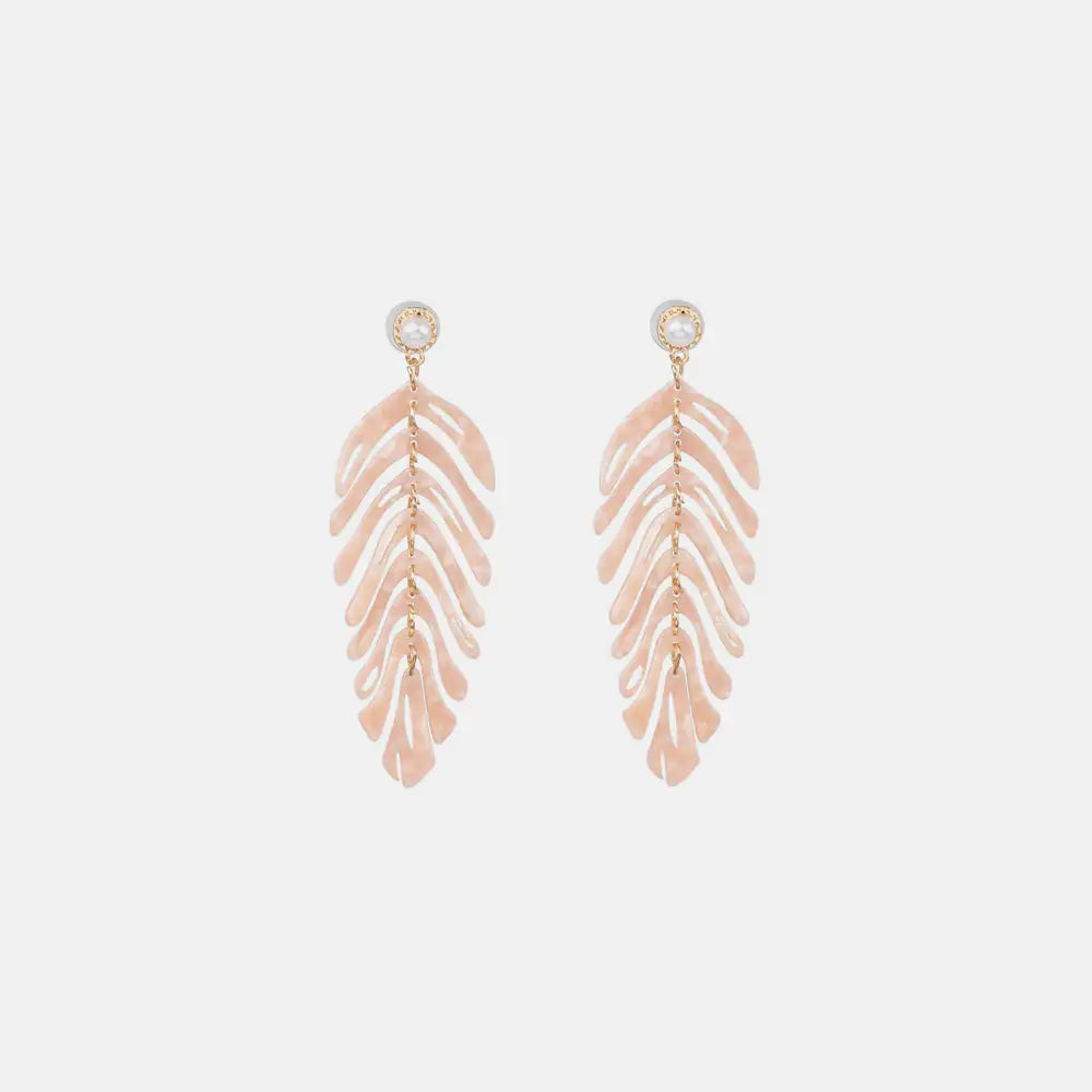 Modern Leaf Drop Earrings