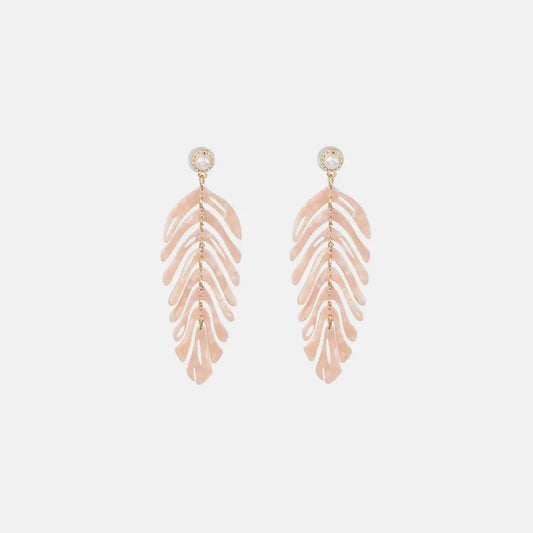 Modern Leaf Drop Earrings