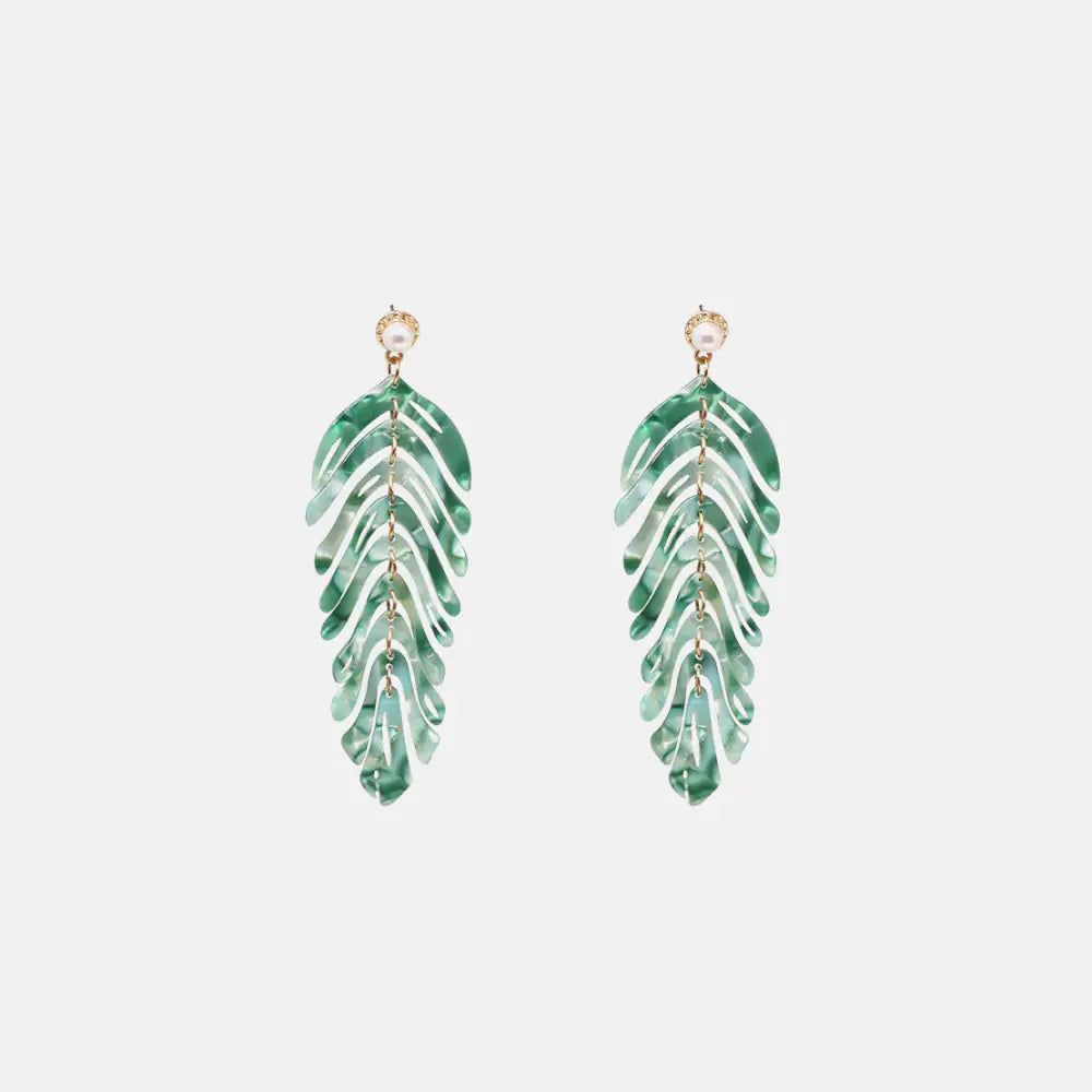 Modern Leaf Drop Earrings